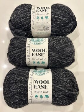 Lion Brand Wool Ease Thick & Quick Yarn-Charcoal (3-Pack)